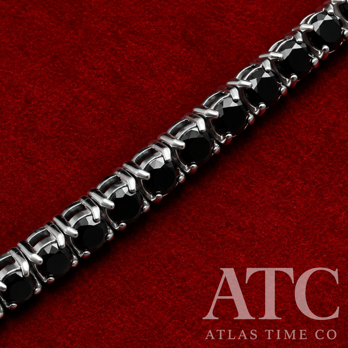 4MM Black Moissanite Tennis Bracelet GRA CERTIFIED - 316L Stainless Steel
