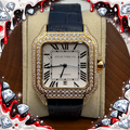 VVS1 Moissanite Atlas Time Co Imperium Stainless Steel Mechanical Watch - GRA CERTIFIED (Gold/Blue)