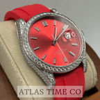 VVS1 Moissanite Ghost Series Stainless Steel Mechanical Watch - GRA CERTIFIED (Silver/Red)