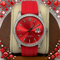 VVS1 Moissanite Ghost Series Stainless Steel Mechanical Watch - GRA CERTIFIED (Silver/Red)