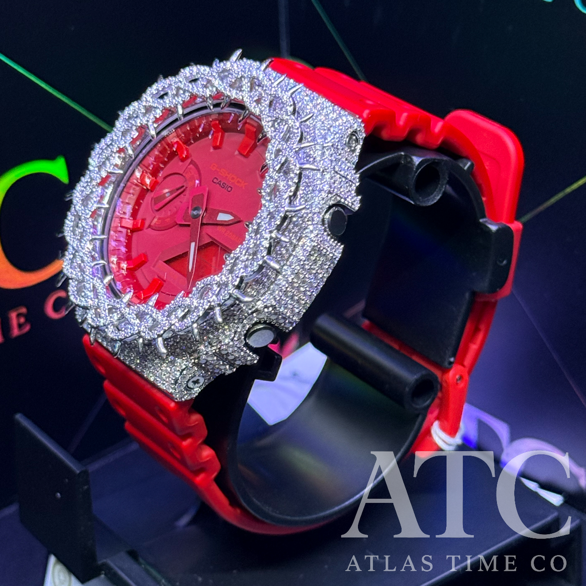 VVS1 Moissanite G-Shock GA-2100-4A Watch - GRA CERTIFIED