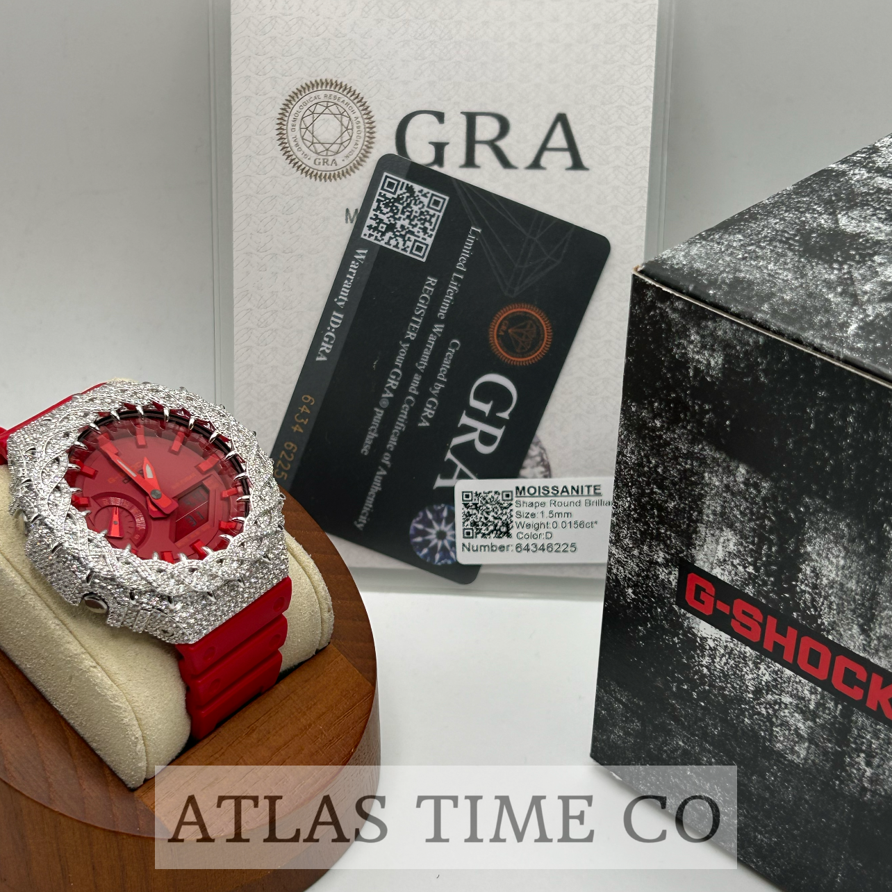 VVS1 Moissanite G-Shock GA-2100-4A Watch - GRA CERTIFIED