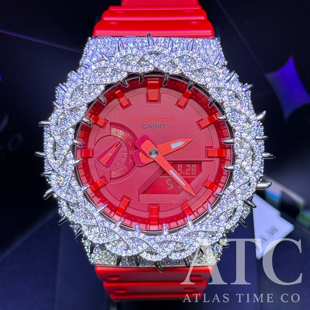 VVS1 Moissanite G-Shock GA-2100-4A Watch - GRA CERTIFIED