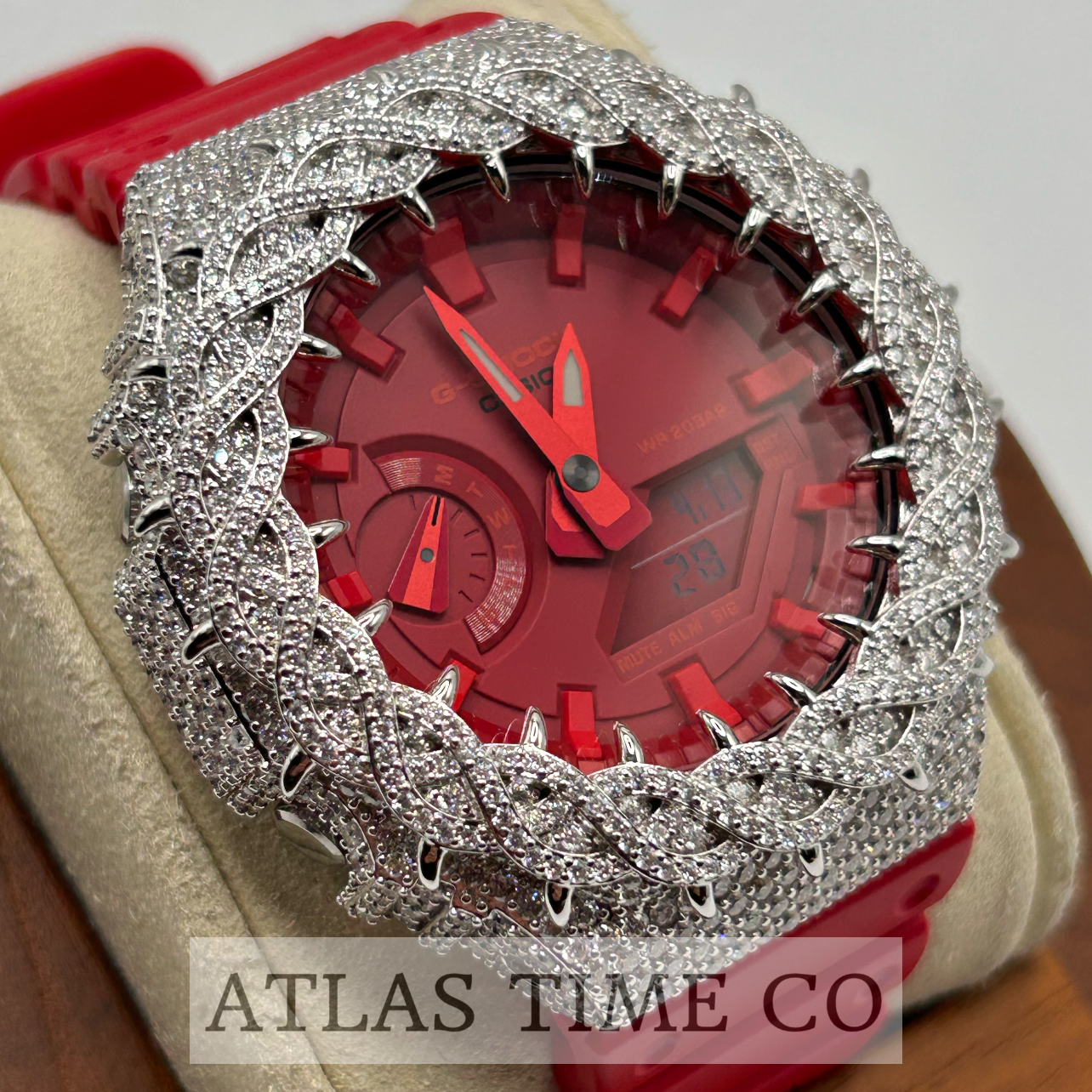 VVS1 Moissanite G-Shock GA-2100-4A Watch - GRA CERTIFIED