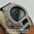 VVS1 Moissanite G-Shock DW6900MS-1 Watch - GRA CERTIFIED
