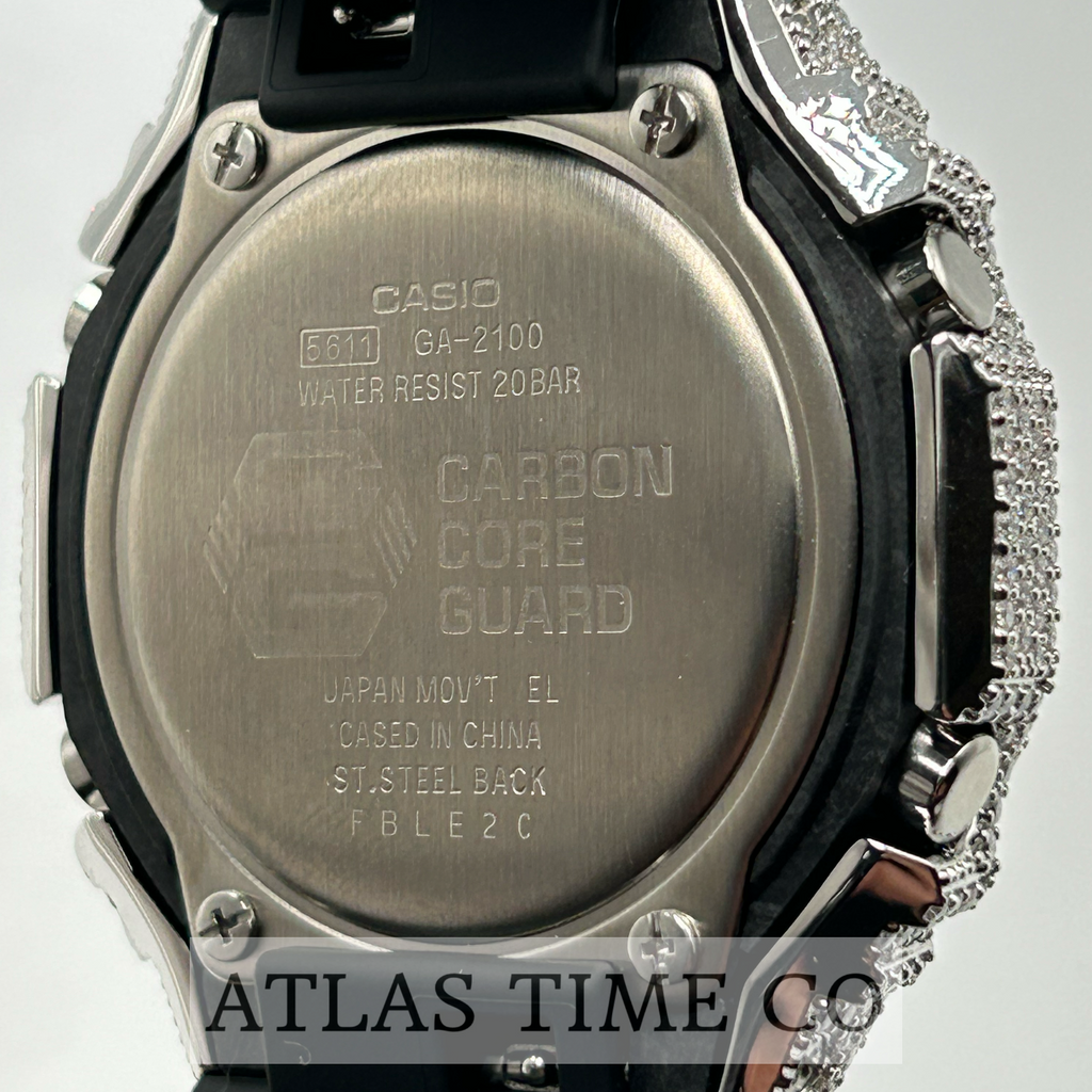 VVS1 Moissanite G-Shock GA-2100-1AER Watch - GRA CERTIFIED
