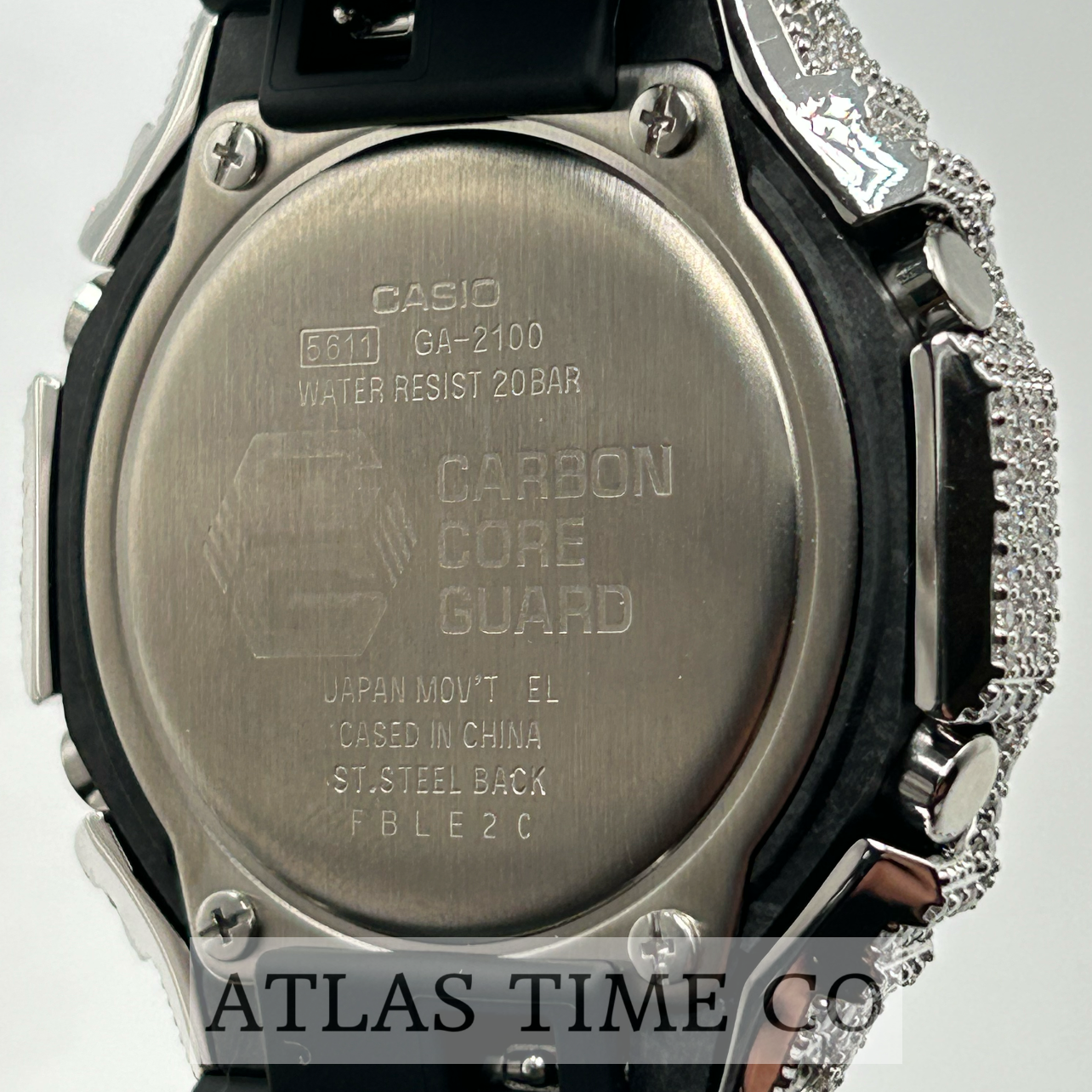 VVS1 Moissanite G-Shock GA-2100-1AER Watch - GRA CERTIFIED
