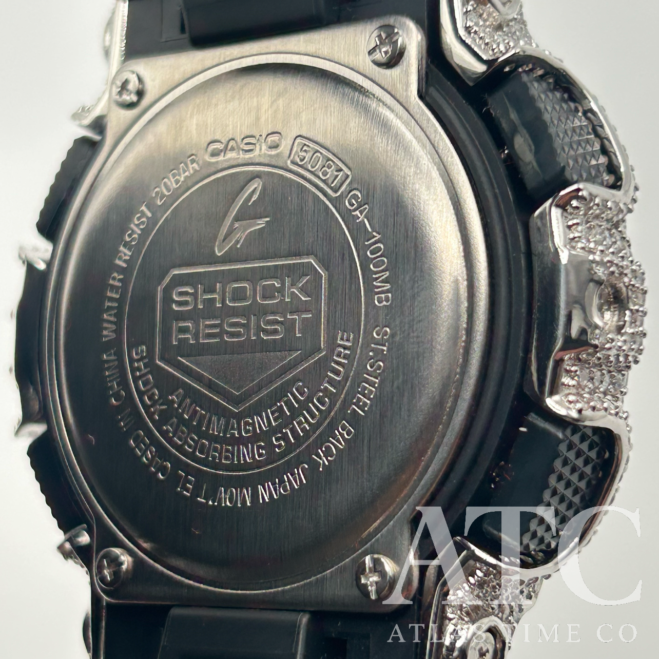 VVS1 Moissanite G-Shock GA100MB1ACR Watch - GRA CERTIFIED
