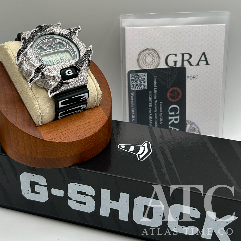 VVS1 Moissanite G-Shock X Joshua Vides DW6900JV-1 Watch - GRA CERTIFIED
