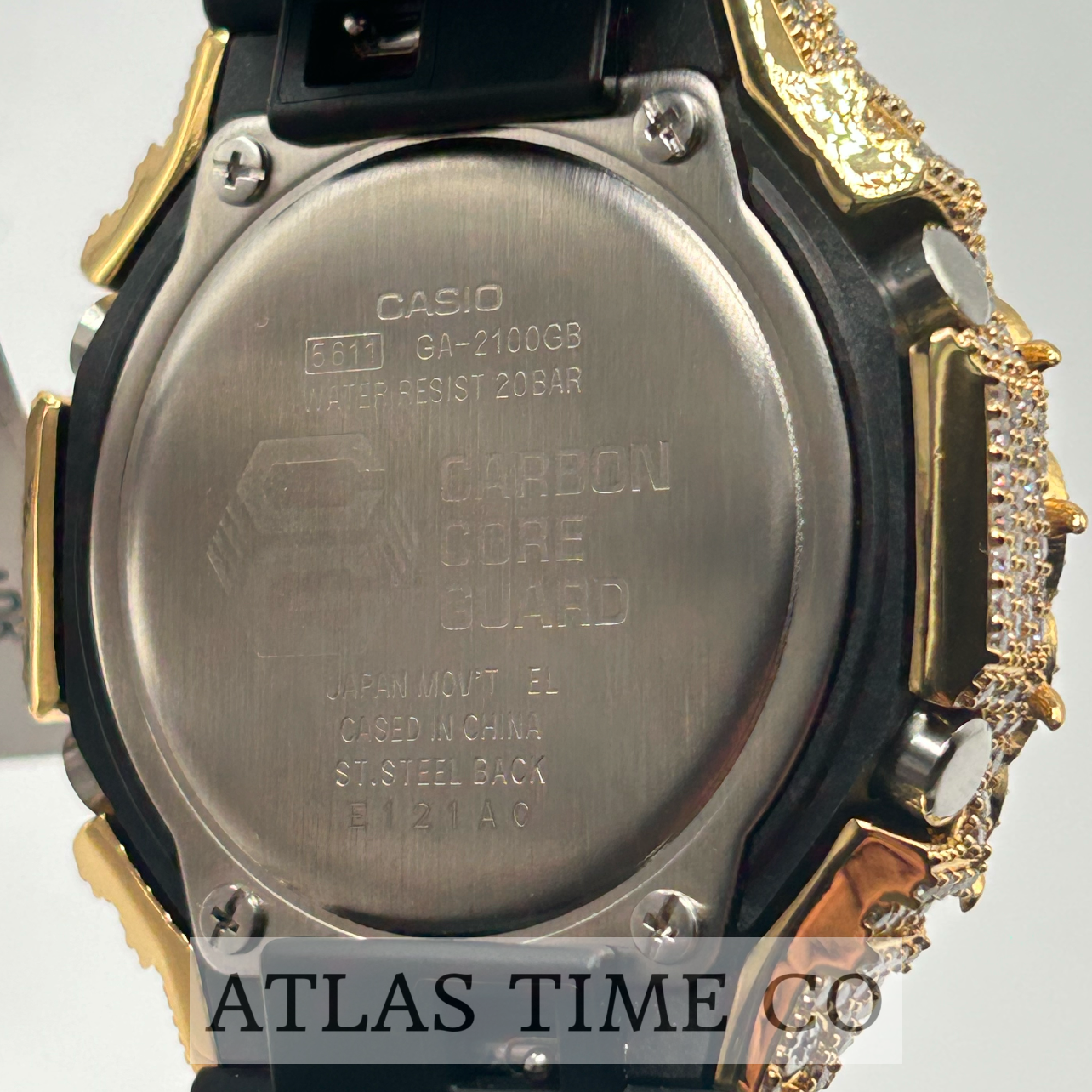 VVS1 Moissanite G-Shock GA-2100GB-1A Watch - GRA CERTIFIED