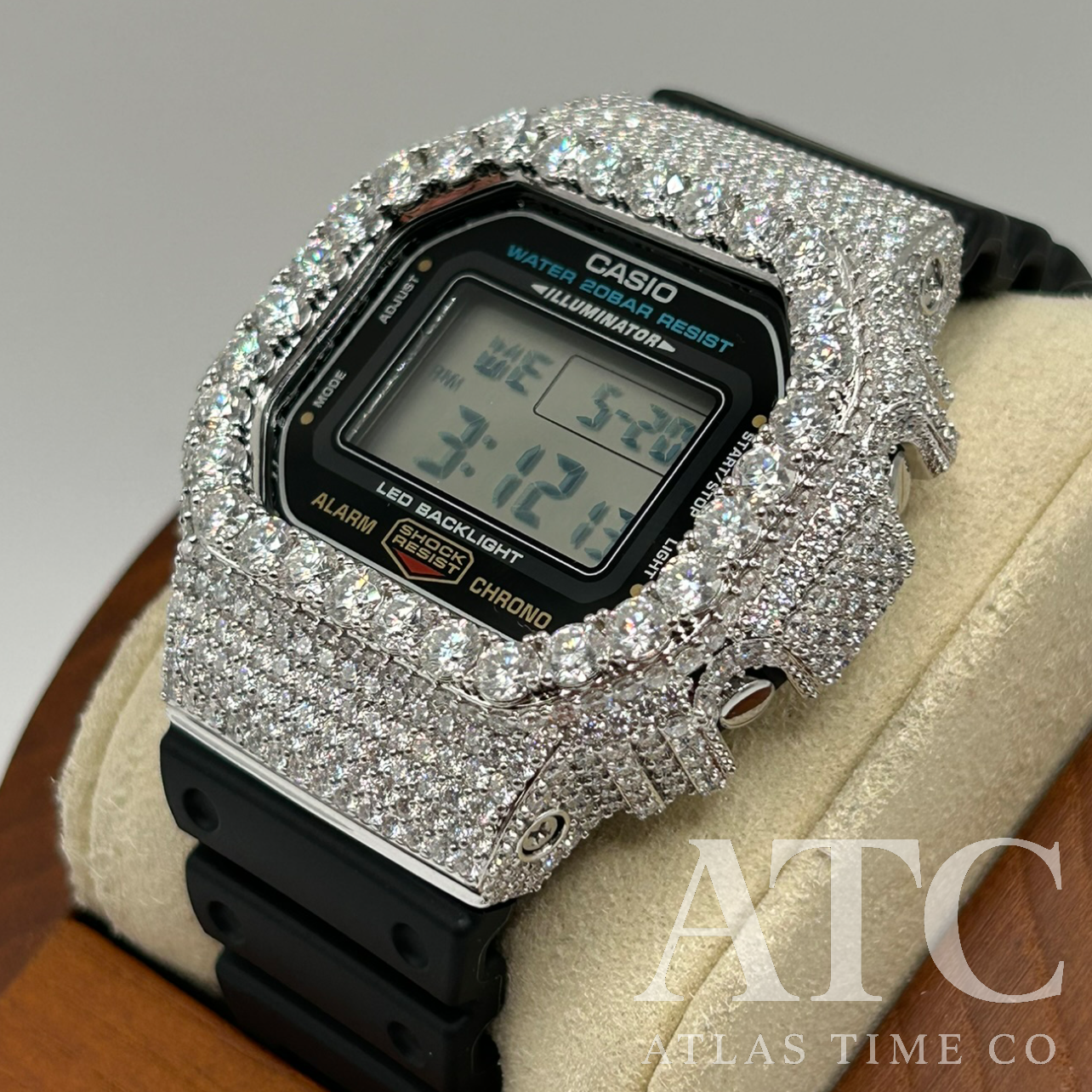 VVS1 Moissanite G-Shock DW-5600UE Watch - GRA CERTIFIED