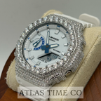 VVS1 Moissanite G-Shock GA-2100HDS-7A Watch - GRA CERTIFIED