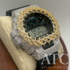 VVS1 Moissanite G-Shock DW6900-1V Watch - GRA CERTIFIED
