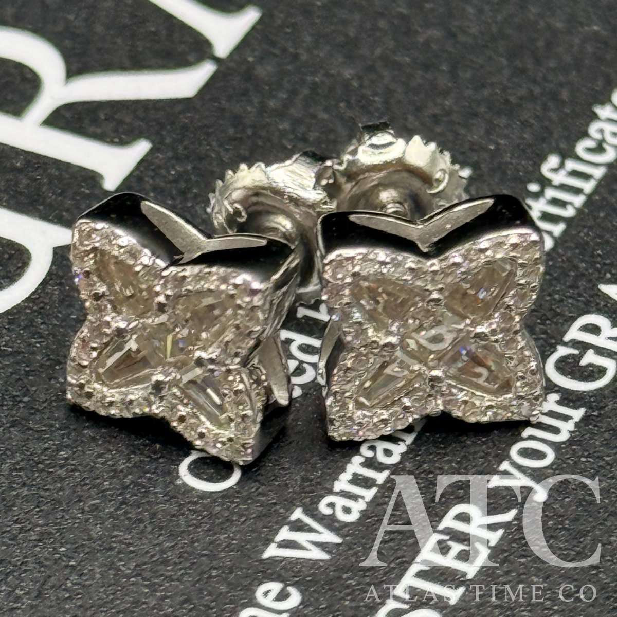 Clover VVS1 10mm Moissanite Earrings GRA CERTIFIED - 925 Sterling Silver