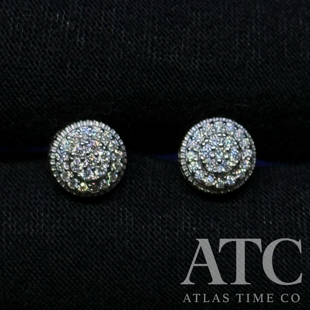 3D Round VVS1 8mm Moissanite Earrings GRA CERTIFIED - 925 Sterling Silver