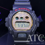 VVS1 Moissanite G-Shock DW6900-1V Watch - GRA CERTIFIED