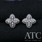 Clover VVS1 13mm Moissanite Earrings GRA CERTIFIED - 925 Sterling Silver