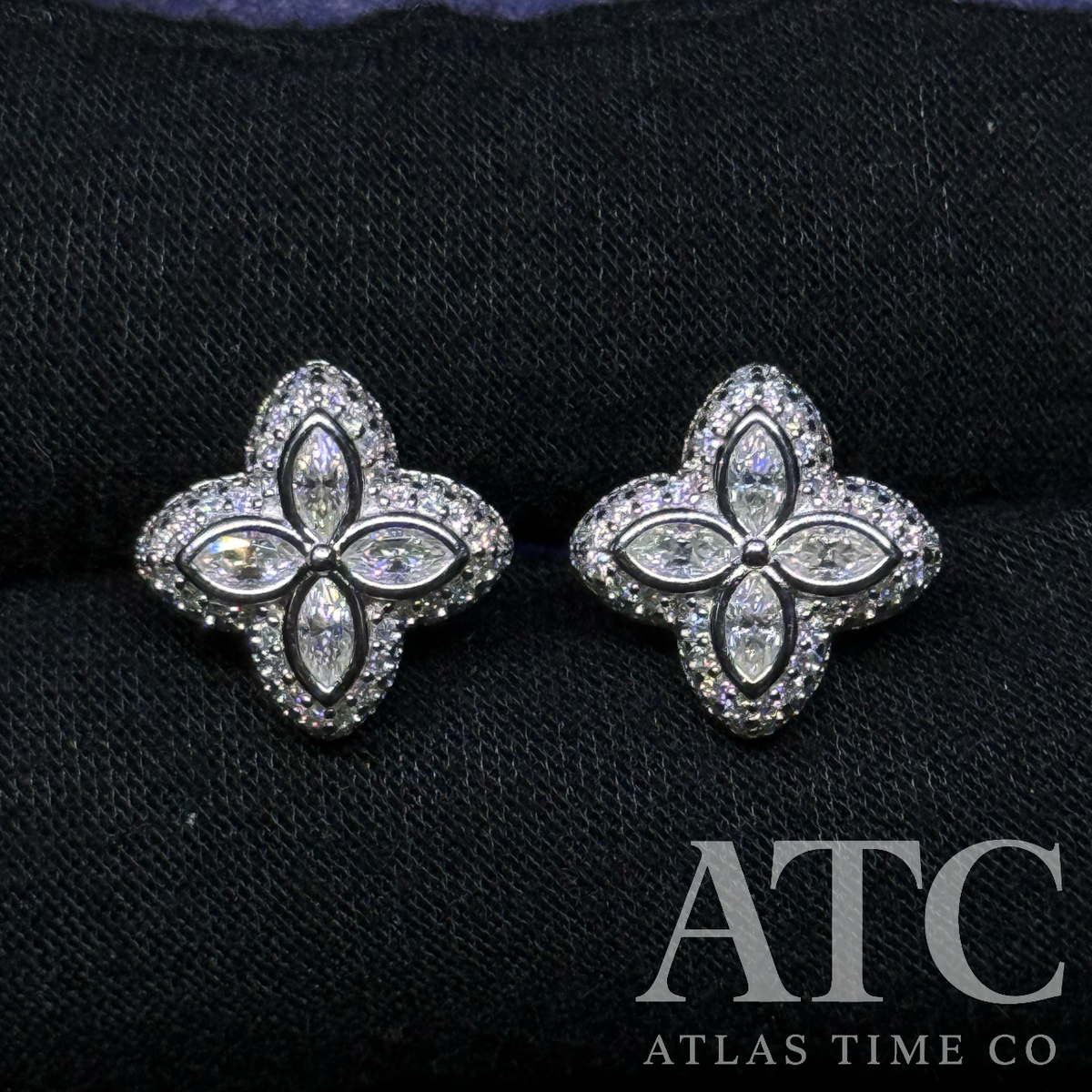Clover VVS1 13mm Moissanite Earrings GRA CERTIFIED - 925 Sterling Silver