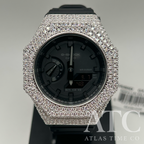 VVS1 Moissanite G-Shock GA-2100-1A1 Watch - GRA CERTIFIED