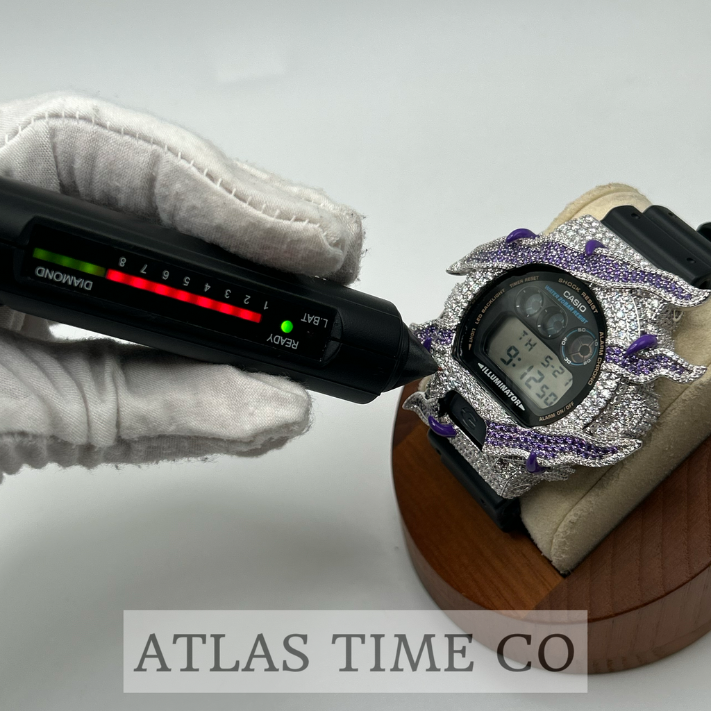 VVS1 Moissanite G-Shock ENAMEL SERIES (PURPLE) DW6900-1V Watch - GRA CERTIFIED
