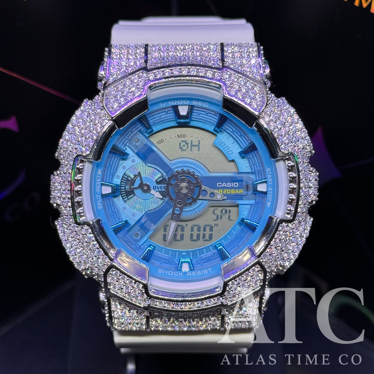 VVS1 Moissanite G-Shock GA-110AS-5A Watch - GRA CERTIFIED