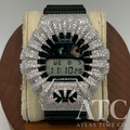 VVS1 Moissanite G-Shock DW6900-1V Watch - GRA CERTIFIED