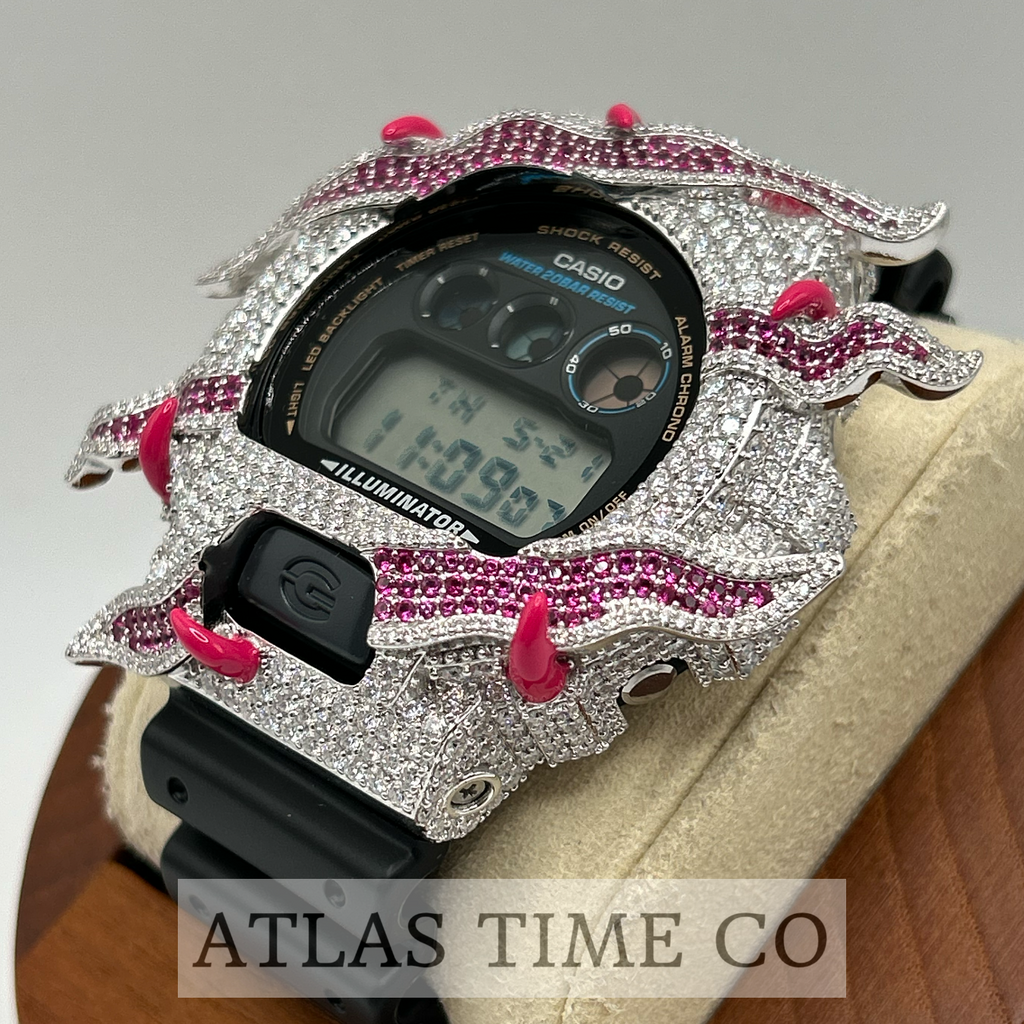 VVS1 Moissanite G-Shock ENAMEL SERIES (PINK) DW6900-1V Watch - GRA CERTIFIED
