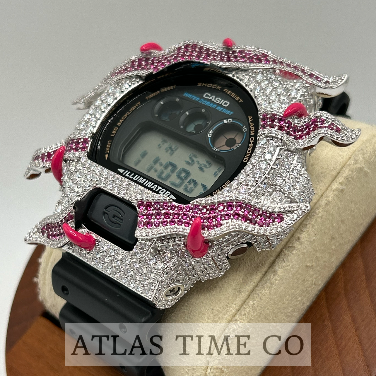 VVS1 Moissanite G-Shock ENAMEL SERIES (PINK) DW6900-1V Watch - GRA CERTIFIED