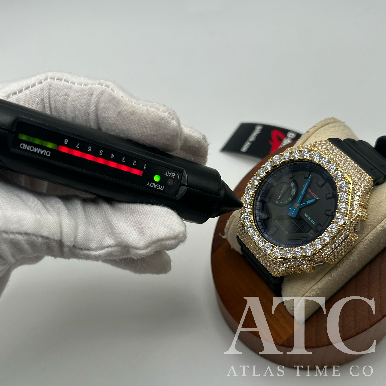 VVS1 Moissanite G-Shock GA-2100VB-1A Watch - GRA CERTIFIED