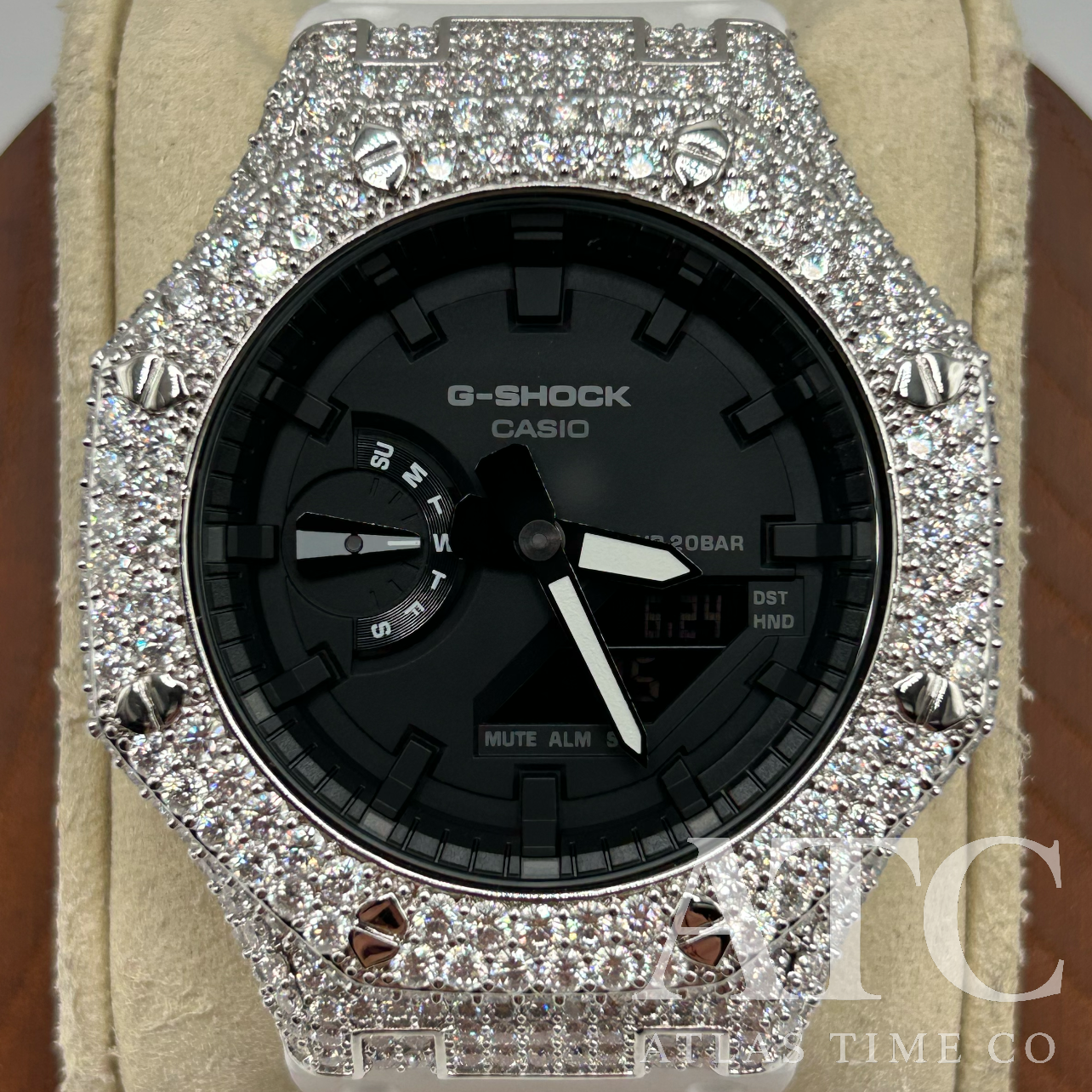VVS1 Moissanite G-Shock GA-21007A Iced Out Watch - GRA CERTIFIED