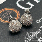 Honeycomb VVS1 Moissanite 7.6mm Earrings GRA CERTIFIED - 925 Sterling Silver