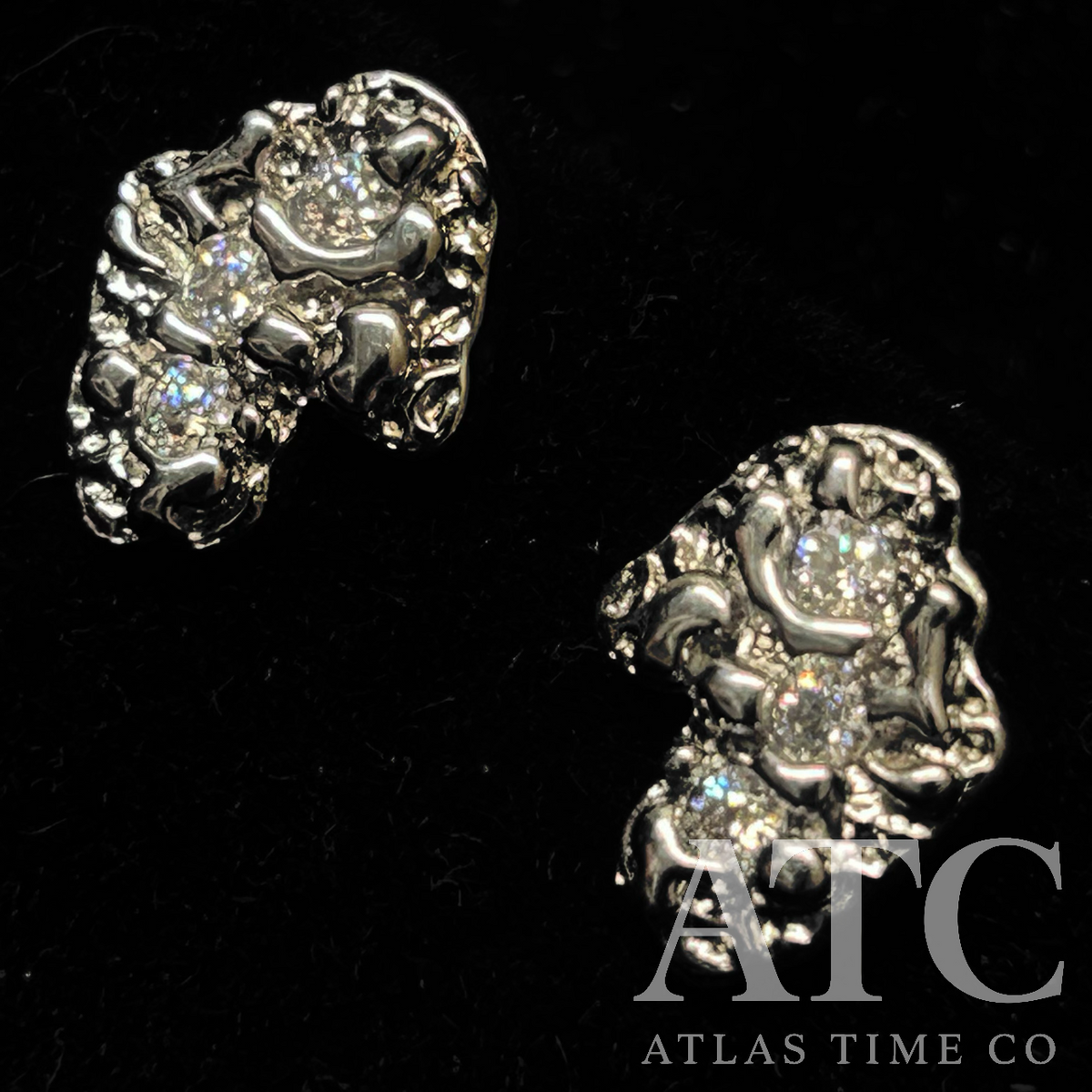 Nugget VVS1 Moissanite 12mm Earrings GRA CERTIFIED - 925 Sterling Silver