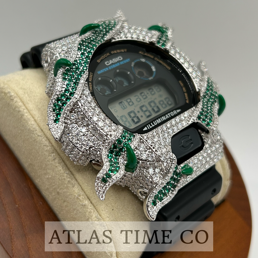 VVS1 Moissanite G-Shock ENAMEL SERIES (GREEN) DW6900-1V Watch - GRA CERTIFIED