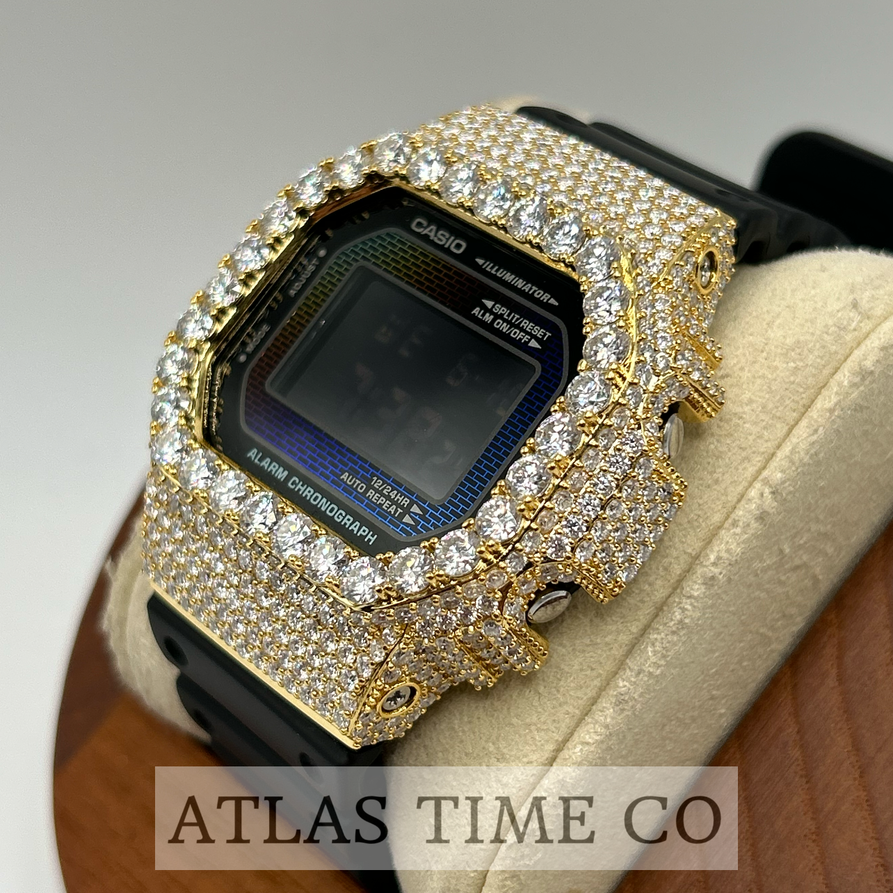 VVS1 Moissanite G-Shock DW-5600RW-1 Watch - GRA CERTIFIED