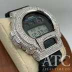 VVS1 Moissanite G-Shock DW6900-1V Watch - GRA CERTIFIED