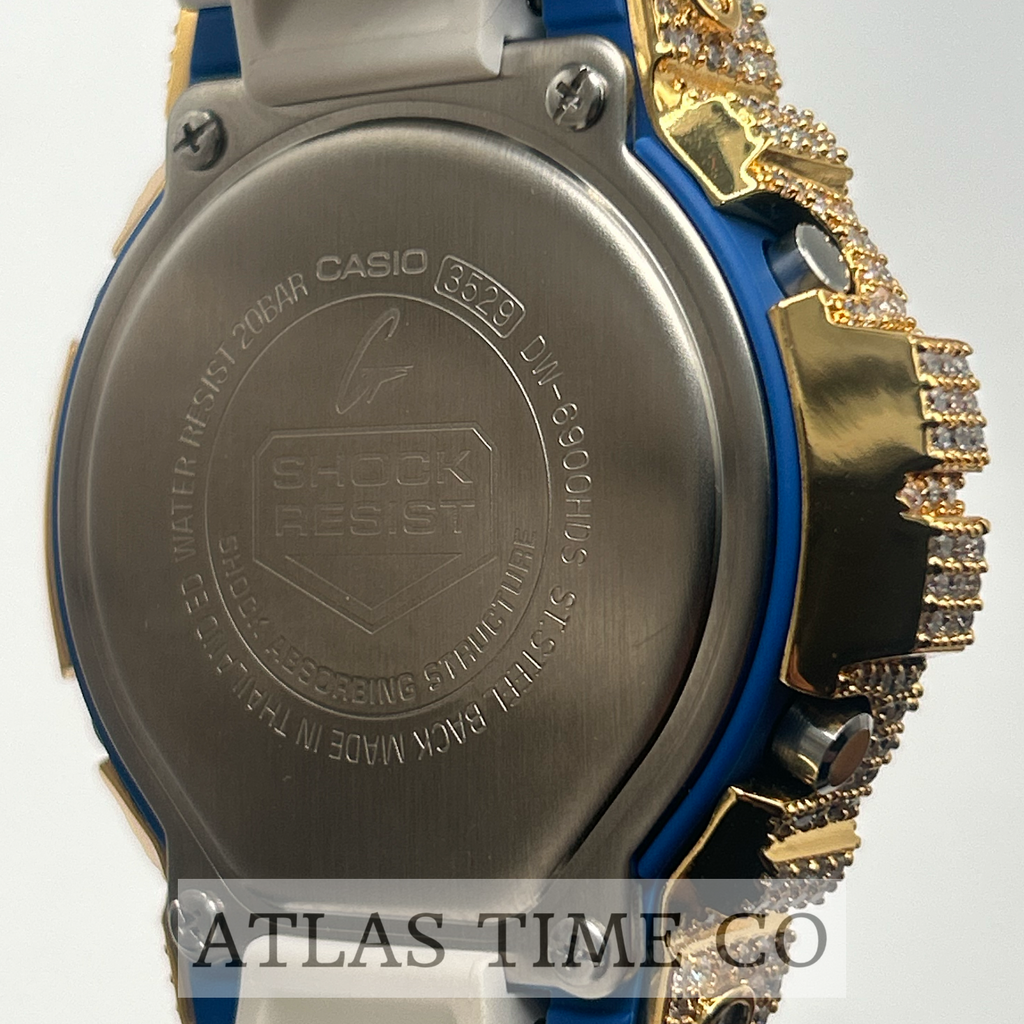 VVS1 Moissanite G-Shock DW-6900HDS-7A1DR Watch - GRA CERTIFIED