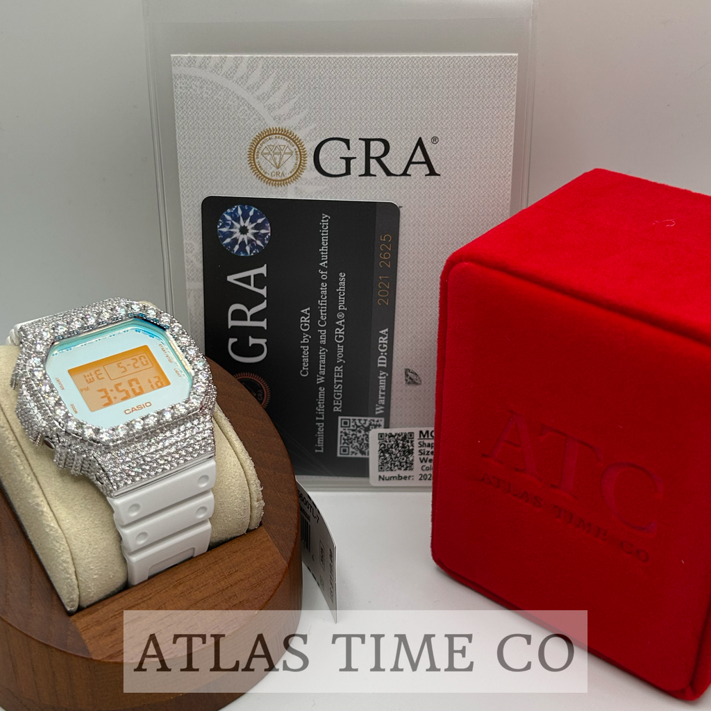 VVS1 Moissanite G-Shock DW-5600TL-7 Watch - GRA CERTIFIED