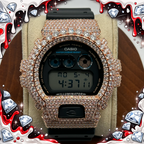 VVS1 Moissanite G-Shock DW6900-1V Watch - GRA CERTIFIED