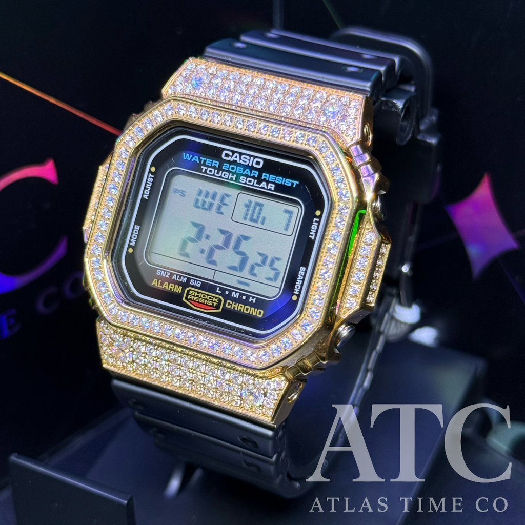 CZ Simulated Diamonds G-Shock G-5600UE Watch - 5A Grade Cubic Zirconia