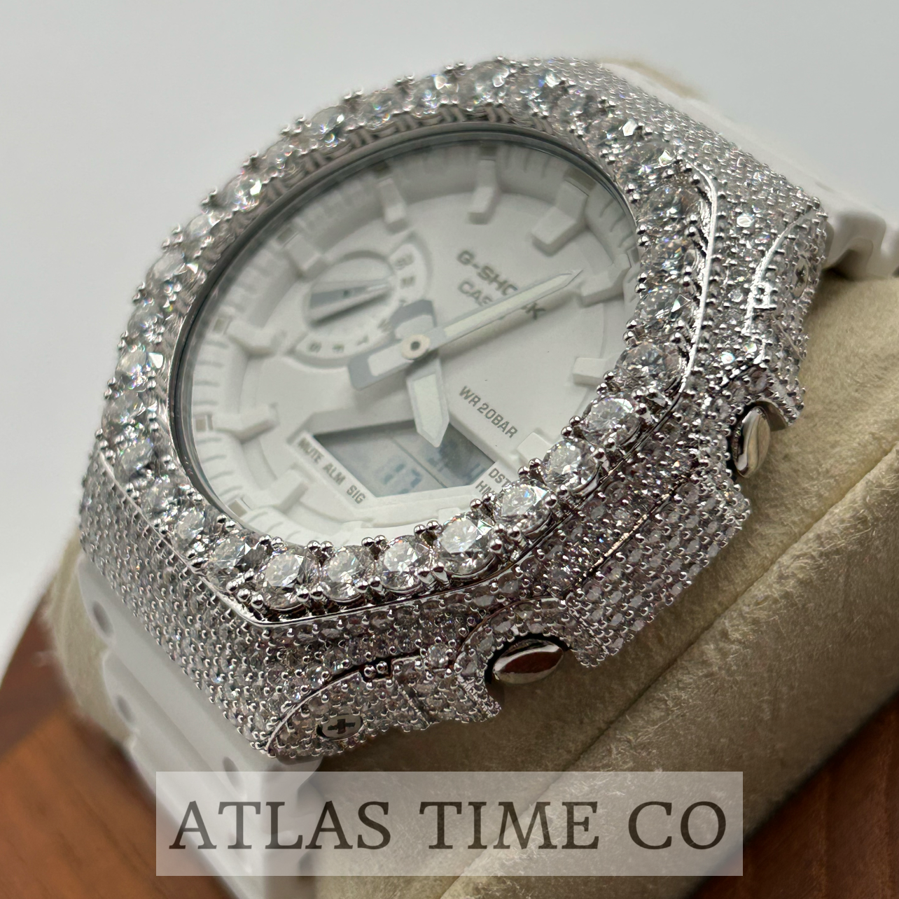VVS1 Moissanite G-Shock GA-21007A7CR Watch - GRA CERTIFIED