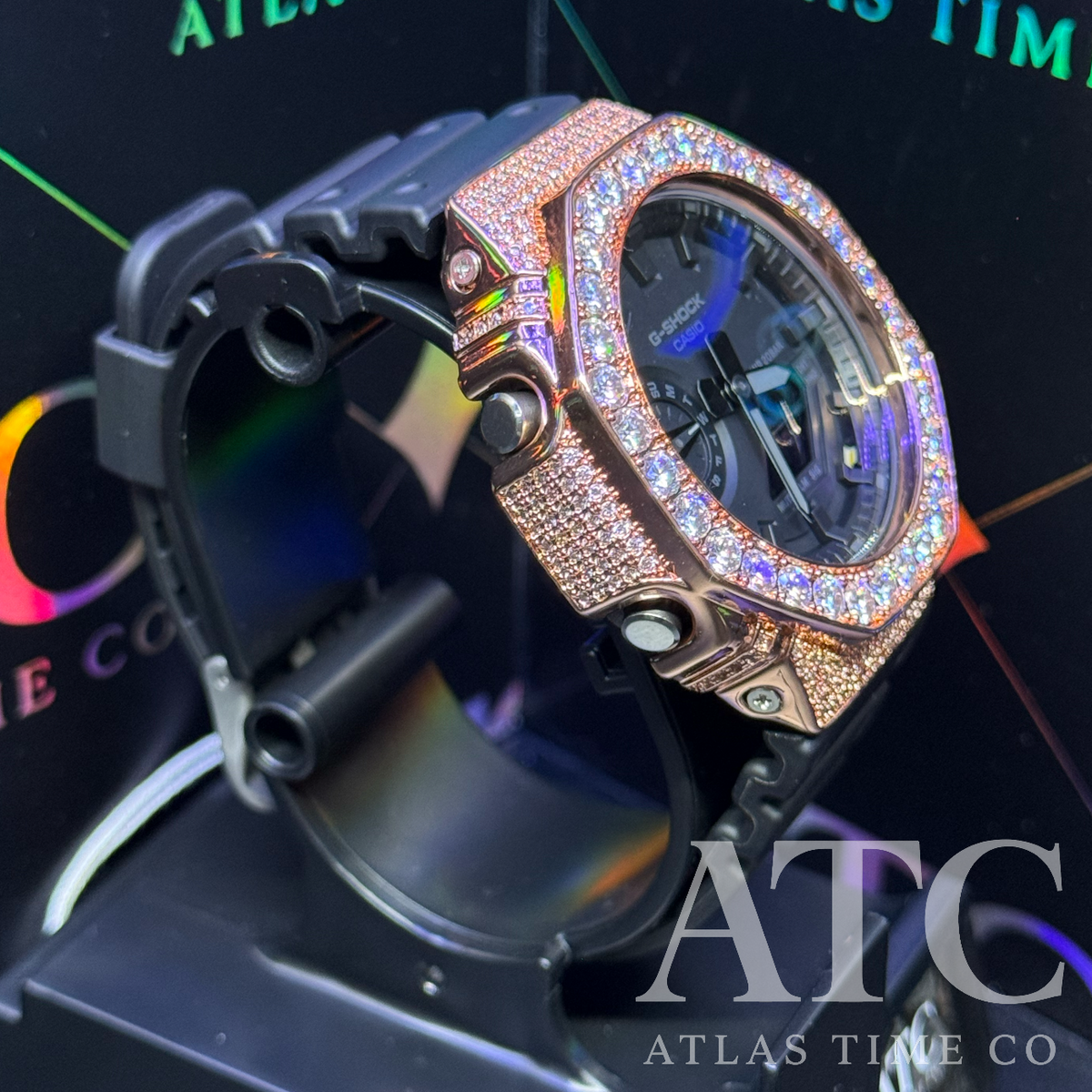 VVS1 Moissanite G-Shock GA-2100-1A1 Watch - GRA CERTIFIED