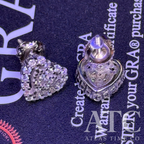 Heart VVS1 Moissanite Earrings GRA CERTIFIED - 925 Sterling Silver