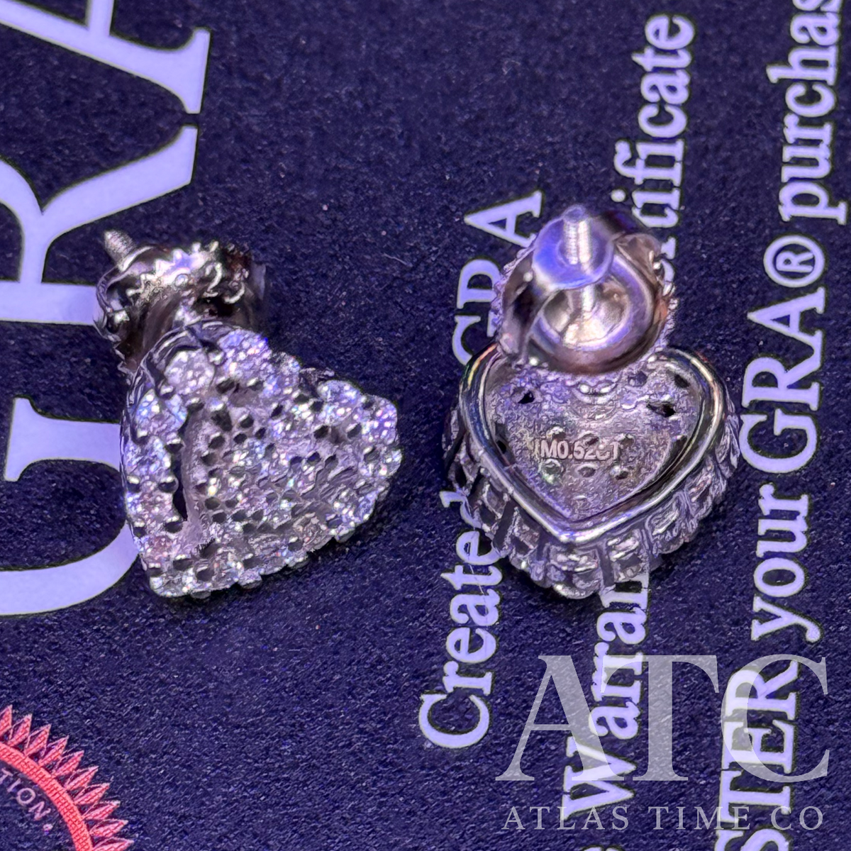 Heart VVS1 Moissanite Earrings GRA CERTIFIED - 925 Sterling Silver