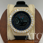 VVS1 Moissanite G-Shock GA-2100VB-1A Watch - GRA CERTIFIED
