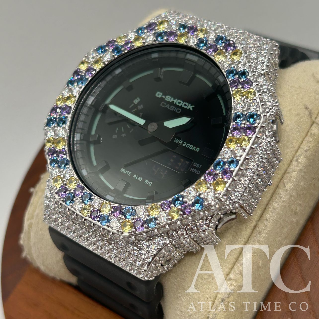 VVS1 Moissanite G-Shock GA2100K-1A Watch - GRA CERTIFIED