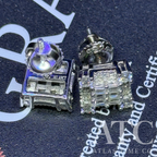Square VVS1 8.5mm Moissanite Earrings GRA CERTIFIED - 925 Sterling Silver