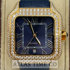 VVS1 Moissanite Ghost Series Stainless Steel Mechanical Watch - GRA CERTIFIED (Gold/Blue)