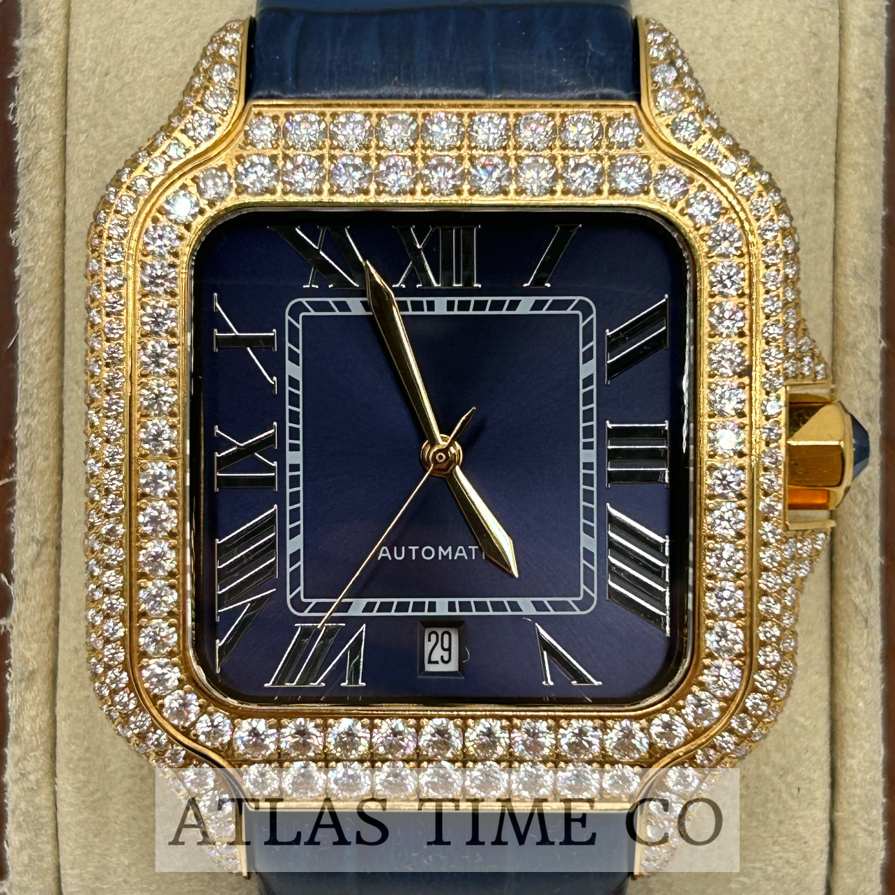 VVS1 Moissanite Ghost Series Stainless Steel Mechanical Watch - GRA CERTIFIED (Gold/Blue)