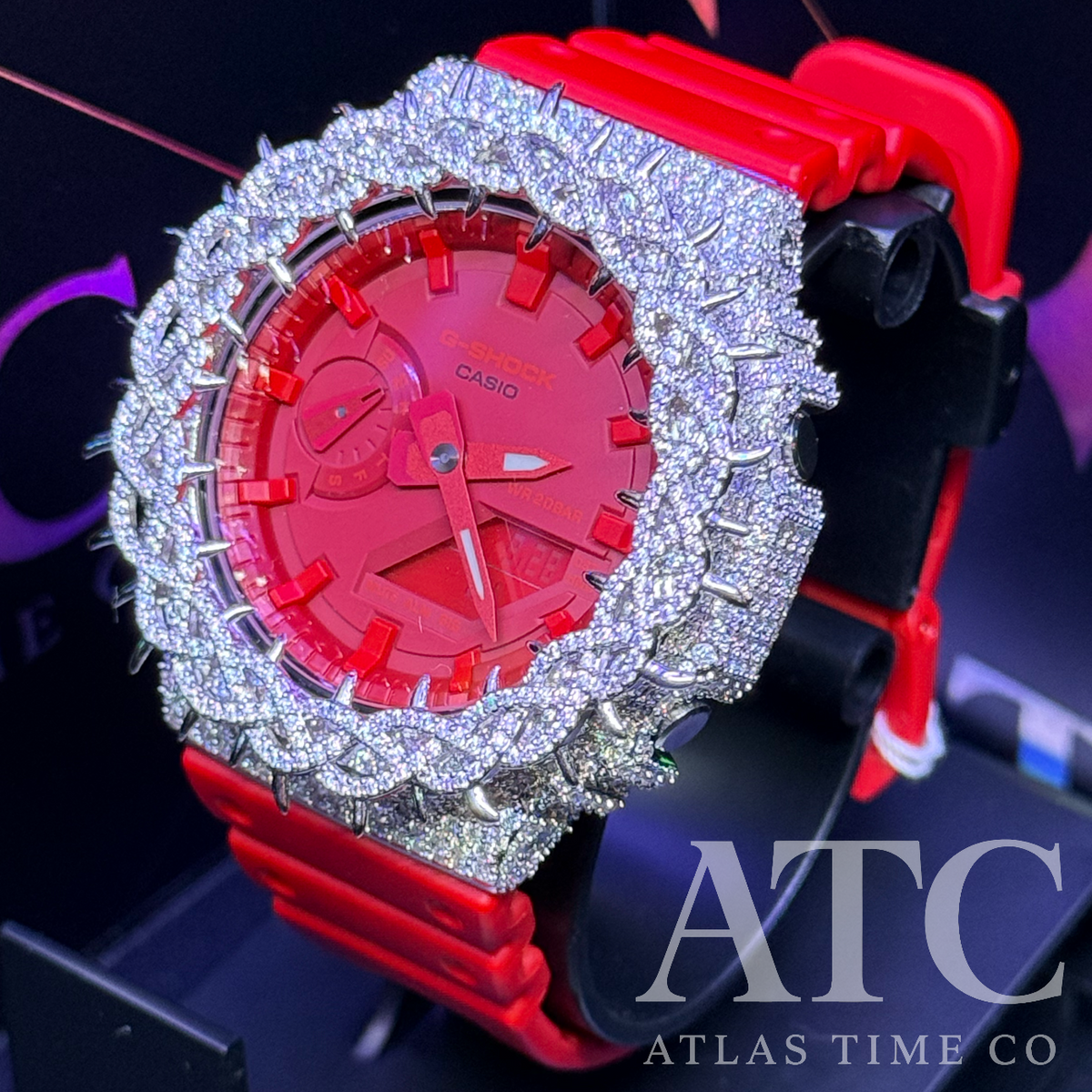 VVS1 Moissanite G-Shock GA-2100-4A Watch - GRA CERTIFIED