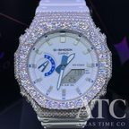 VVS1 Moissanite G-Shock GA-2100HDS-7A Watch - GRA CERTIFIED